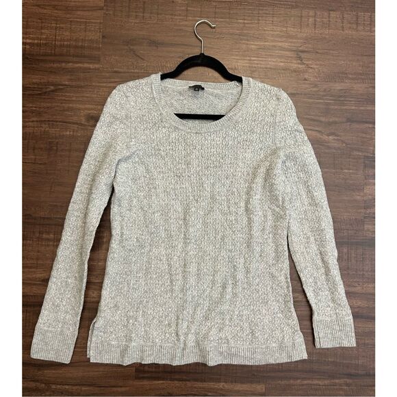 Talbots Gray Lambs Wool Blend Knit Sweater Size Medium - Picture 1 of 8